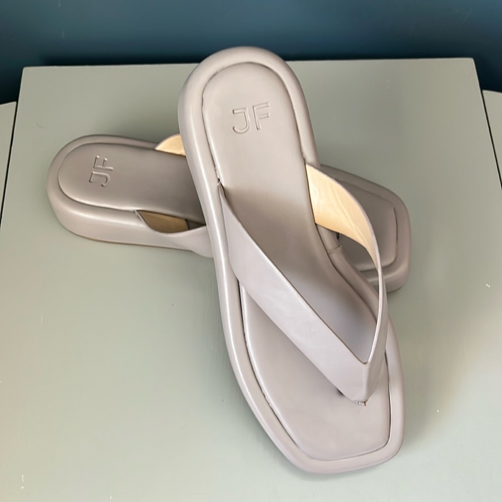 Gray Platform Flip Flop Sandals